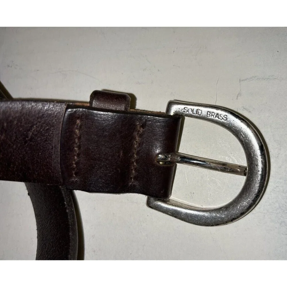 Eddie Bauer Brown Genuine‎ Leather Classic Jean Casual Belt Women's Size M